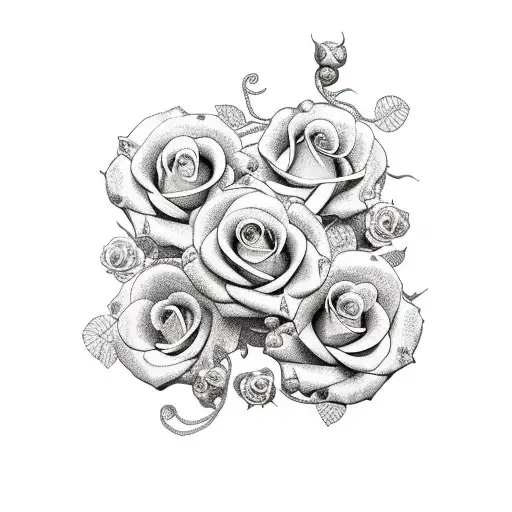 Medusa With Roses And Vines