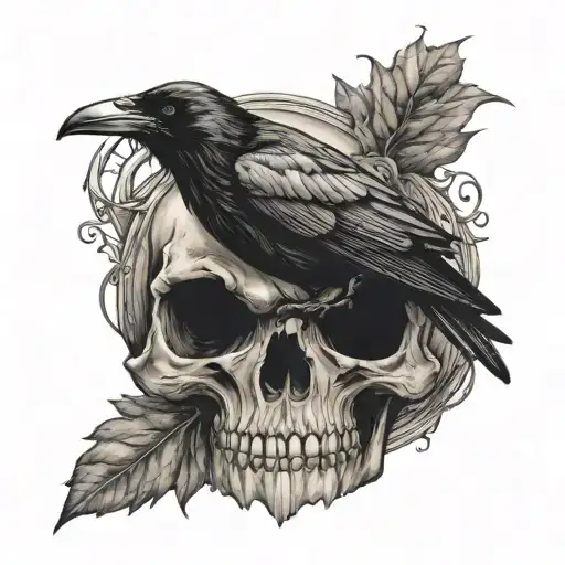 Raven Skull Jack O Lantern