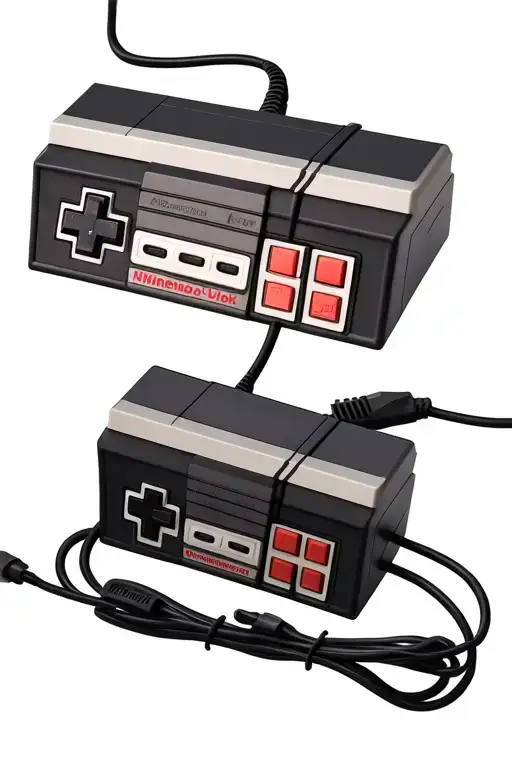 Nes Nintendo Controller In 3D With The Cable That Goes In And Out A Little Further