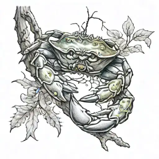 Crab Climbing Up A Tree