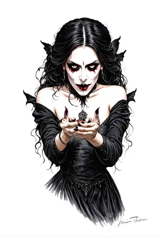 Gothic Female Vampire Beckoning You