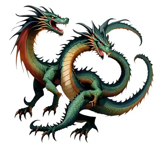 Huge Dragon Fighting Army