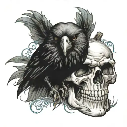 Skull Raven Jack O Lantern