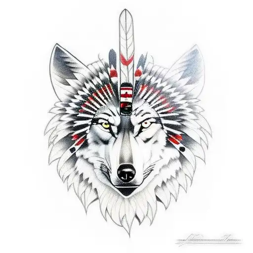 A Native America Theme Wolf