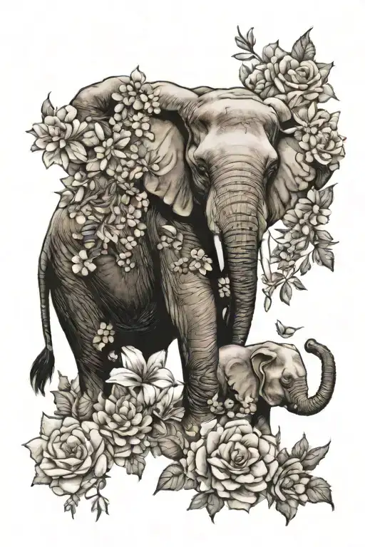 Elephant And Florals
