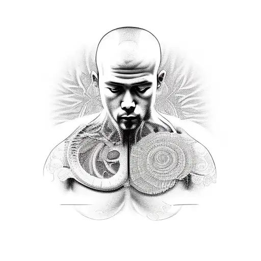 A Portrait Of A Monk Meditating