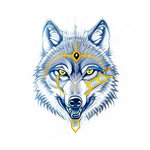 A Wolf And Ravan Engaged In A Fierce Battle