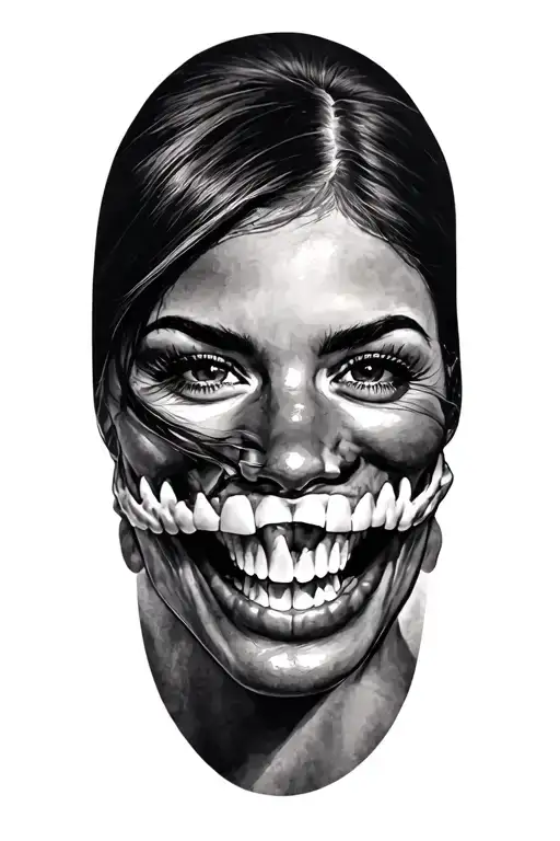 Woman Jaw Looking Forward