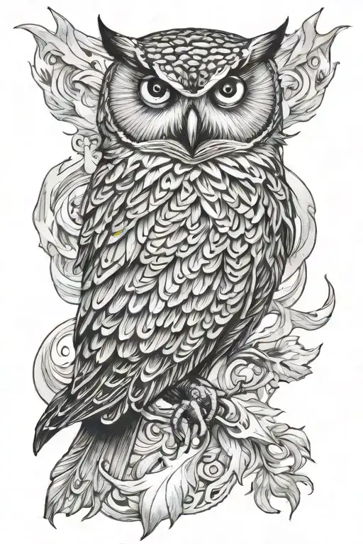 Ak 47 And Owl Of Flames Left Arm