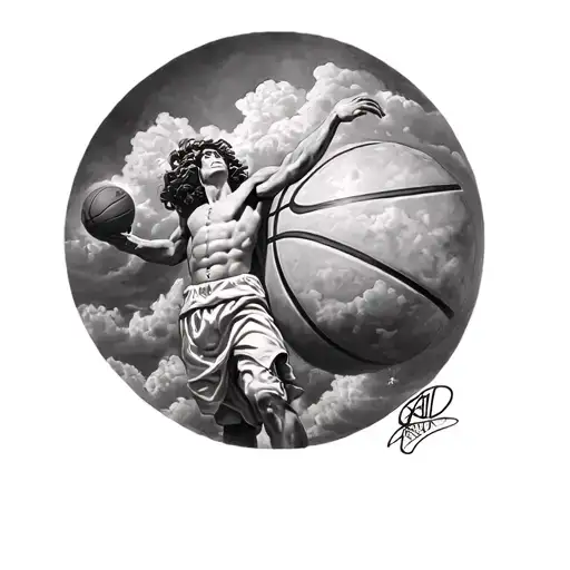 God And Basketball And Cloud