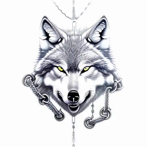 Fenrir Wolf Norse With Chains