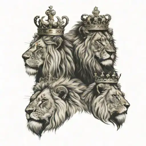 Lions With Crown