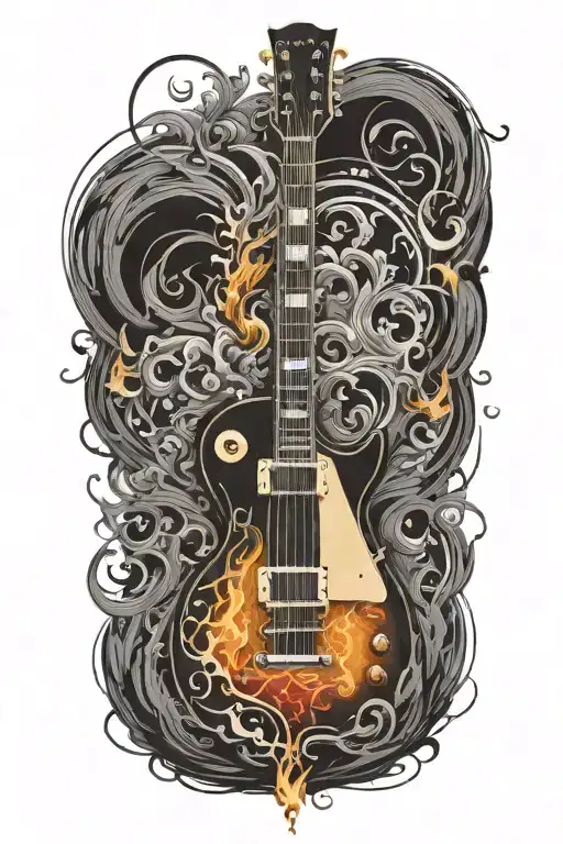 Sunburst Les Paul Guitar Fire