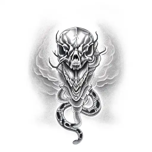 Scary Smokey Snake Skull