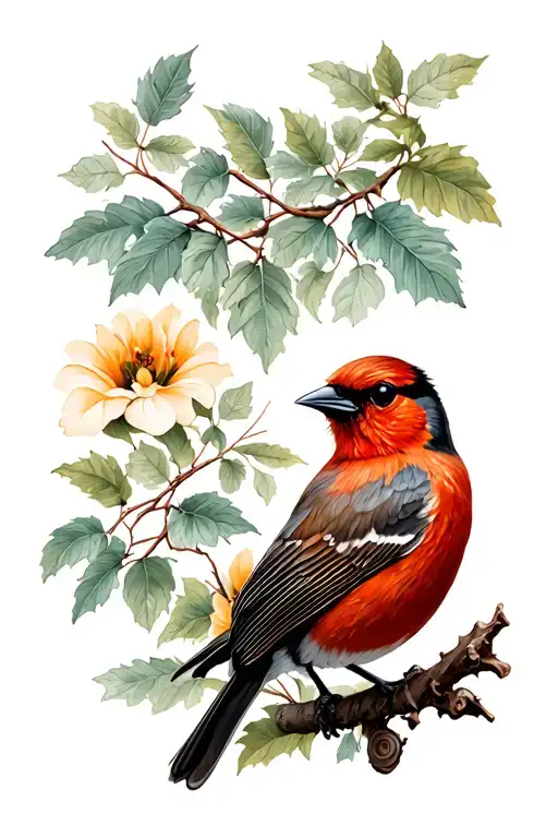 Scottish Theme With Red Robin Bird