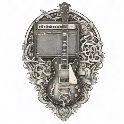 Les Paul Guitar With Marshall Tube Crash