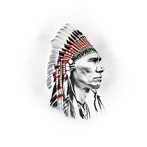 Native American Headdress With Power Lines