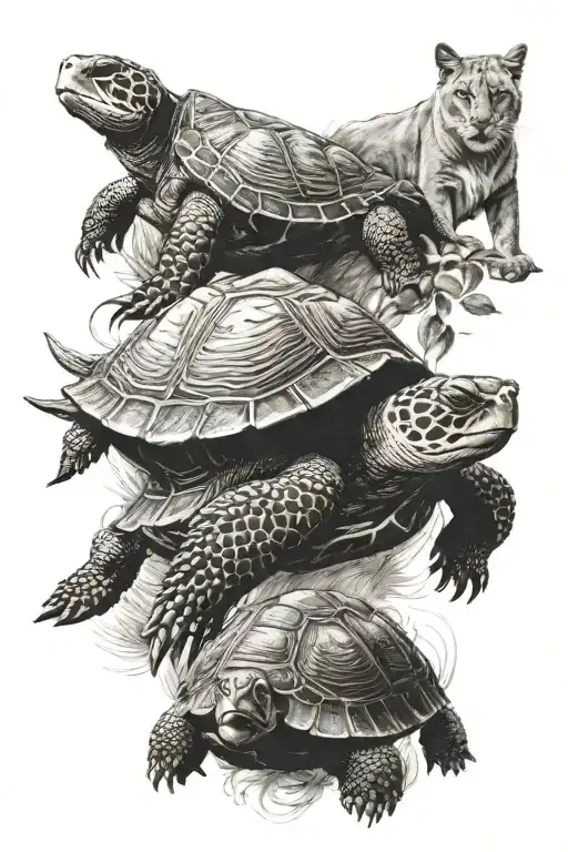 Turtle And Lion Face