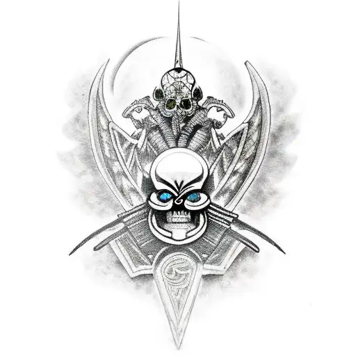 Berserk Inspired Aztec Skulls