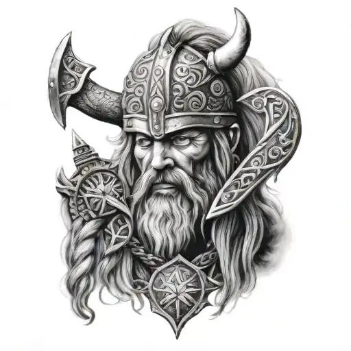Old Norse Viking Arm Tattoo Design Inspired