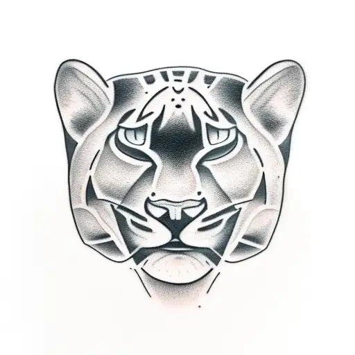 It's A Panther Tattoo Where The Panther Is Grinning A Little Bit