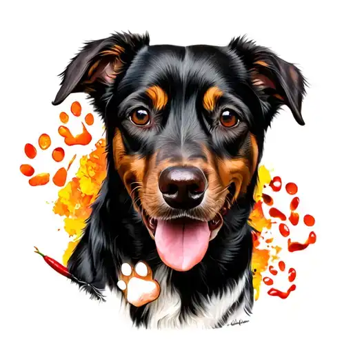 Fine Line Chilli With Dog Pawprints Alongside