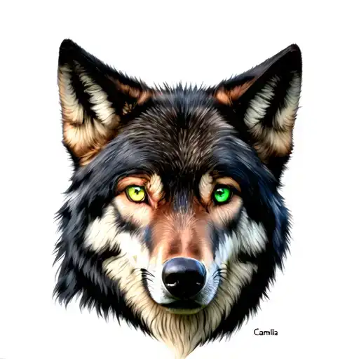 Black Wolf Green Eyes And The Name Camila