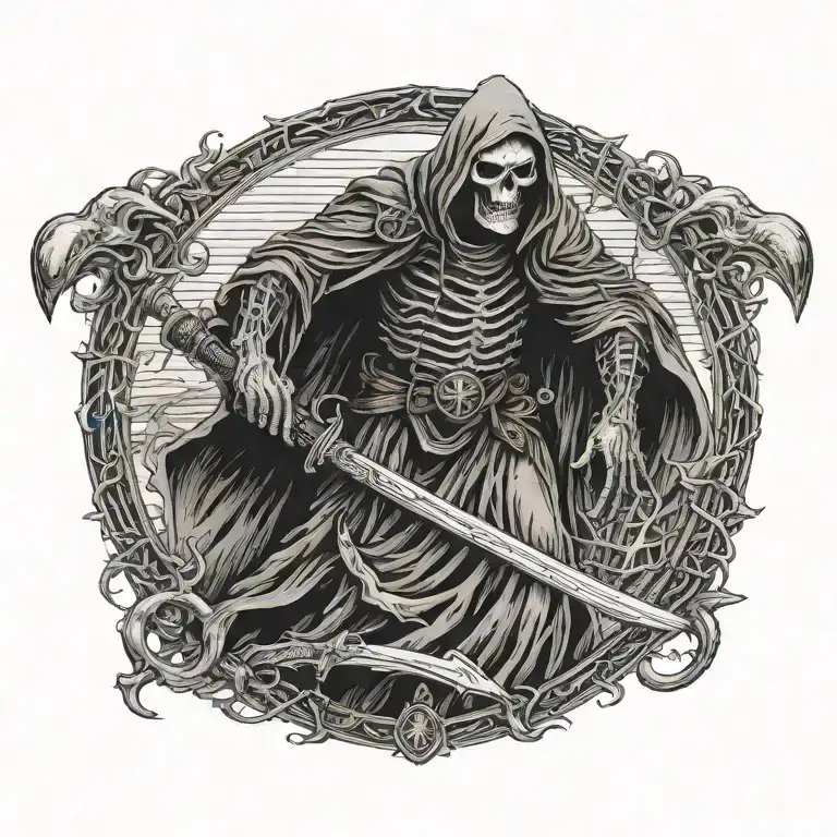 Grim Reaper Holding Scythe