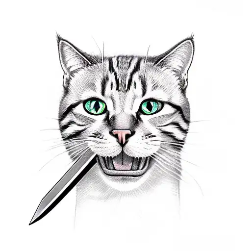 Short Sword With A Cat Head For The Hilt