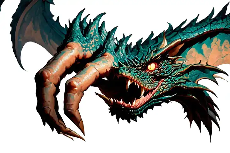 Dragon Hand Clawing Through With Talons Showing