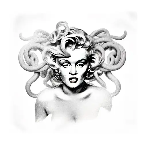 Marylin Monroe With Medusa Hair