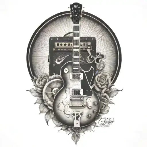 Les Paul Guitar With Marshall Amp