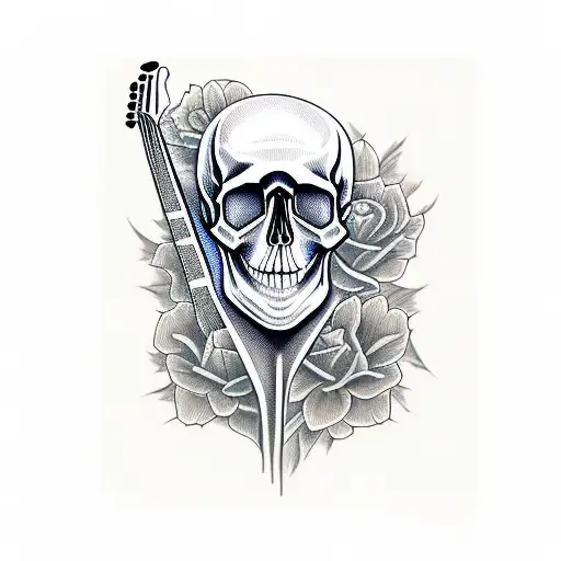 Skull With Acoustic Guitar
