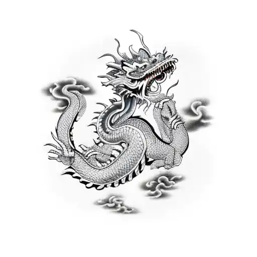 Chinese Dragon With Imaginary Background