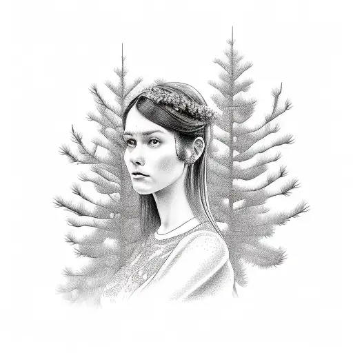 A Realistic Portrait Of A Data Analyst Surrounded By A Lush Forest Of Pine Trees