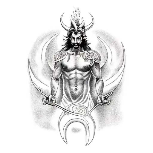 Hades Greek God With Fire In His Eyes