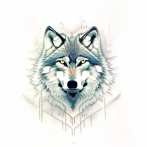 Wolf Drinking From A River