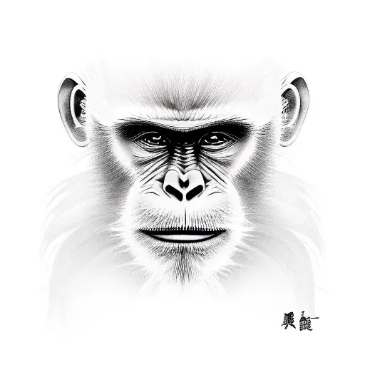 Realistic Portrait Of Monkey King In A Traditional Japanese Kimono