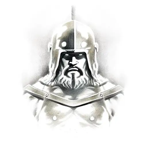 Spartan Soldier With Axe And Sword Forearm