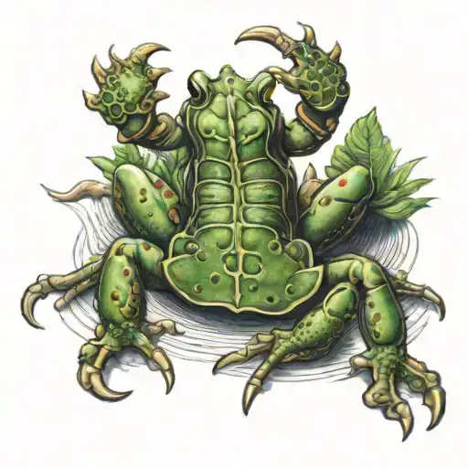 Scorpion On Back Of A Frog