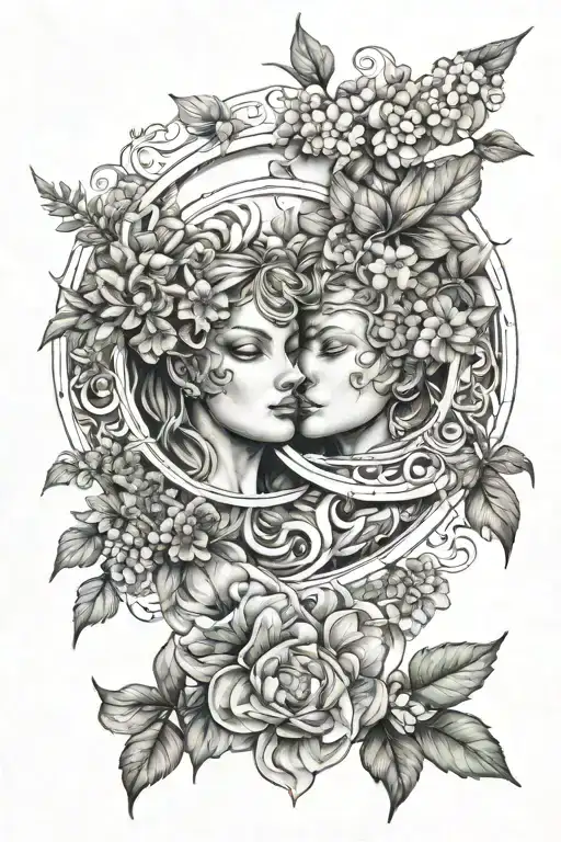 Gemini With Five Elements Of Nature Inspired