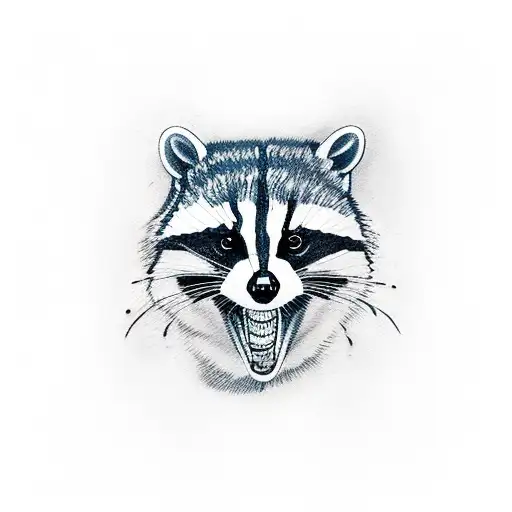 Racoon With Skull Flower