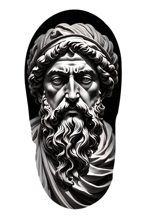 Grec God Plutus Shoulder Tattoo Cover Up