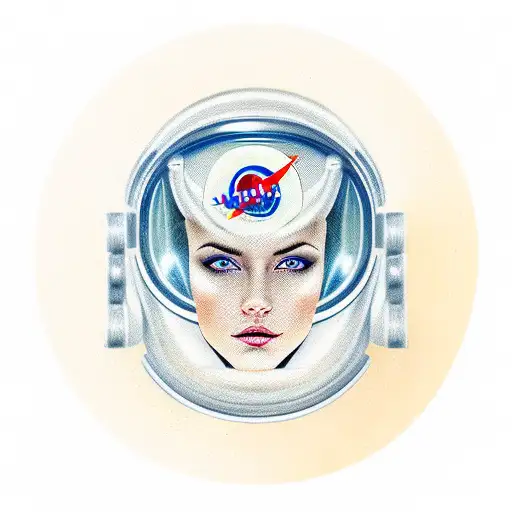 Attractive Female Astronaut With A Face