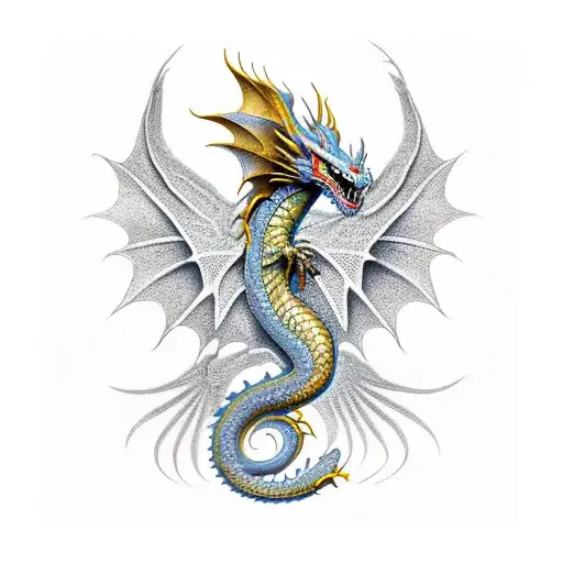 A Dragon With Golden Wings And Strong Mind