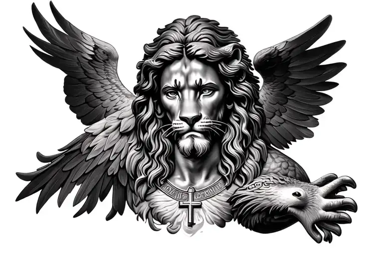 Roman Christian Eagle Lion Jesus
