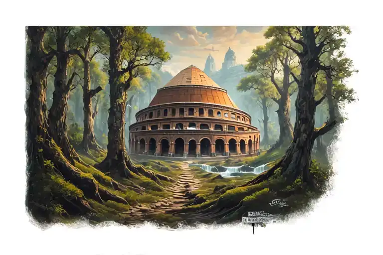 Verona Arena Immersed In A Forest With Odin