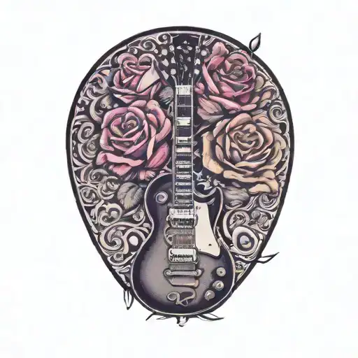 Les Paul Guitar With Roses