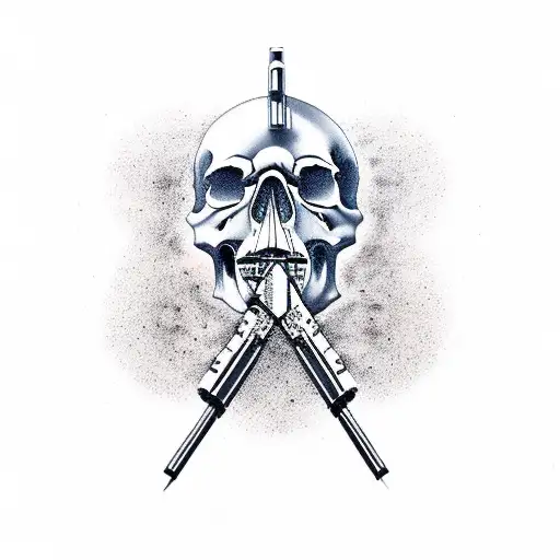 Gun Cowboy Skull
