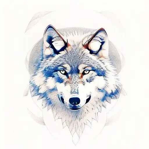 Wolf In Forest With Moon